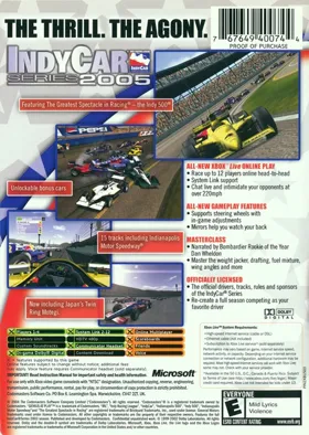 IndyCar Series 2005 (USA) box cover back